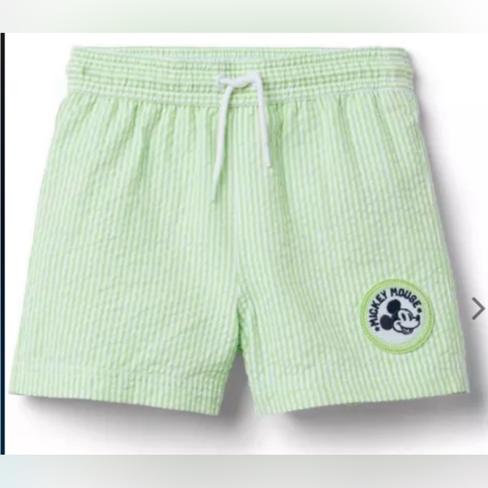 NWT- Janie and Jack Disney Mickey Mouse Recycled Swim Trunk Shorts